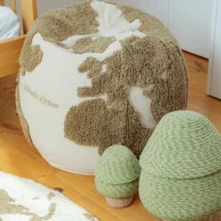 Pouf Carte du Monde Rugcycled