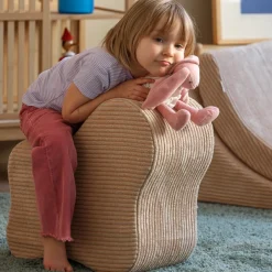 Pouf Cloud Brown Sugar velours côtelé
