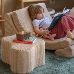 Pouf Cloud Brown Sugar velours côtelé