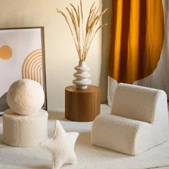 Pouf Cream White molletonné