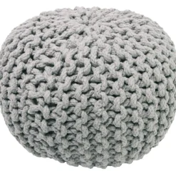 Pouf enfant tricoté Lili gris (30 x 20 cm)