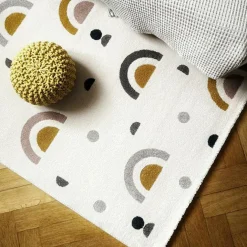 Pouf enfant tricoté Lili jaune oeuf (30 x 20 cm)