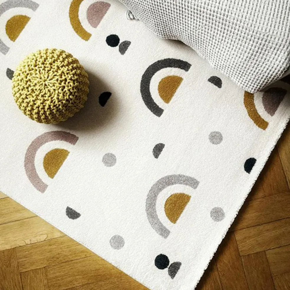 Pouf enfant tricoté Lili jaune oeuf (30 x 20 cm)