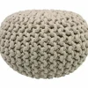 Pouf enfant tricoté Lili lin (30 x 20 cm)