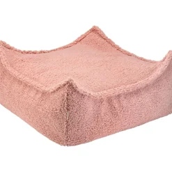 Pouf Ottoman Square Guava Pink molletonné