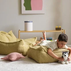 Pouf Ottoman Square Matcha molletonné