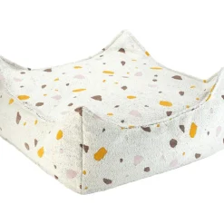 Pouf Ottoman Square Terrazzo Marble