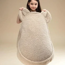 Pouf ours Biscuit molletonné