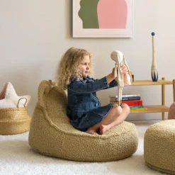 Pouf ours Matcha molletonné