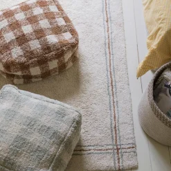 Pouf Vichy bleu-vert