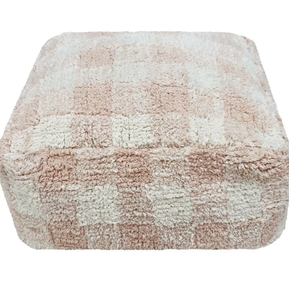 Pouf Vichy rose