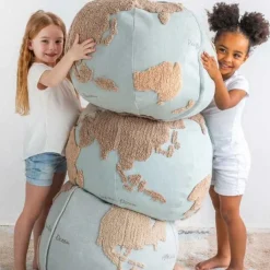 Pouf World Map Back-to-School (45 x 50 cm)