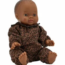 Poupée Romy avec tenue col Gaze Léopard Marron