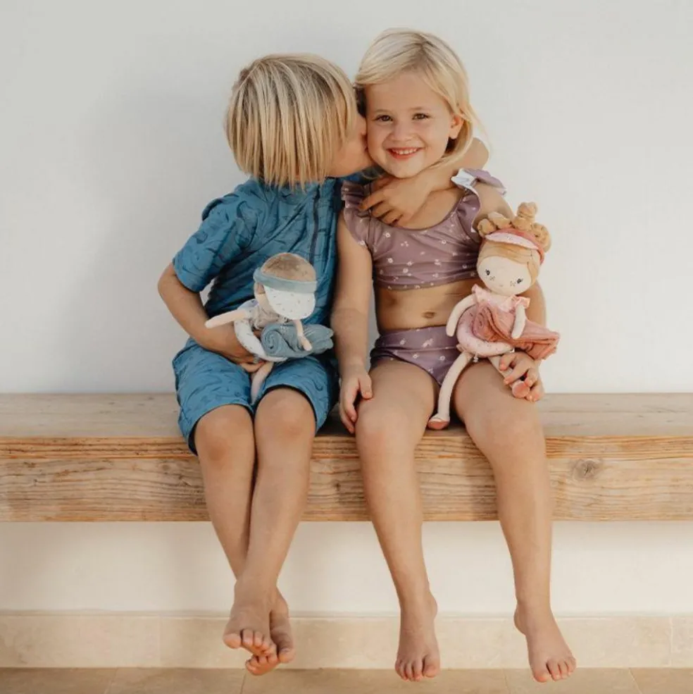 Poupée souple bébé Plage Jim bleu (28 cm)