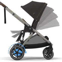 Poussette avec assistance électrique eGazelle S Chocolate Brown