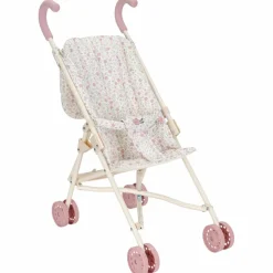 Poussette pour poupée en métal rose