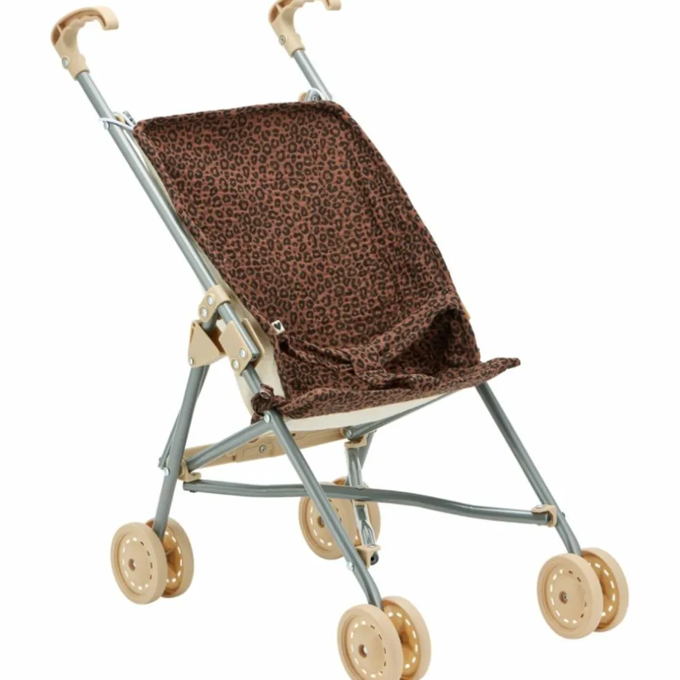 Poussette pour poupée Gaze Léopard Marron