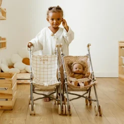 Poussette pour poupée Gaze Léopard (personnalisable)