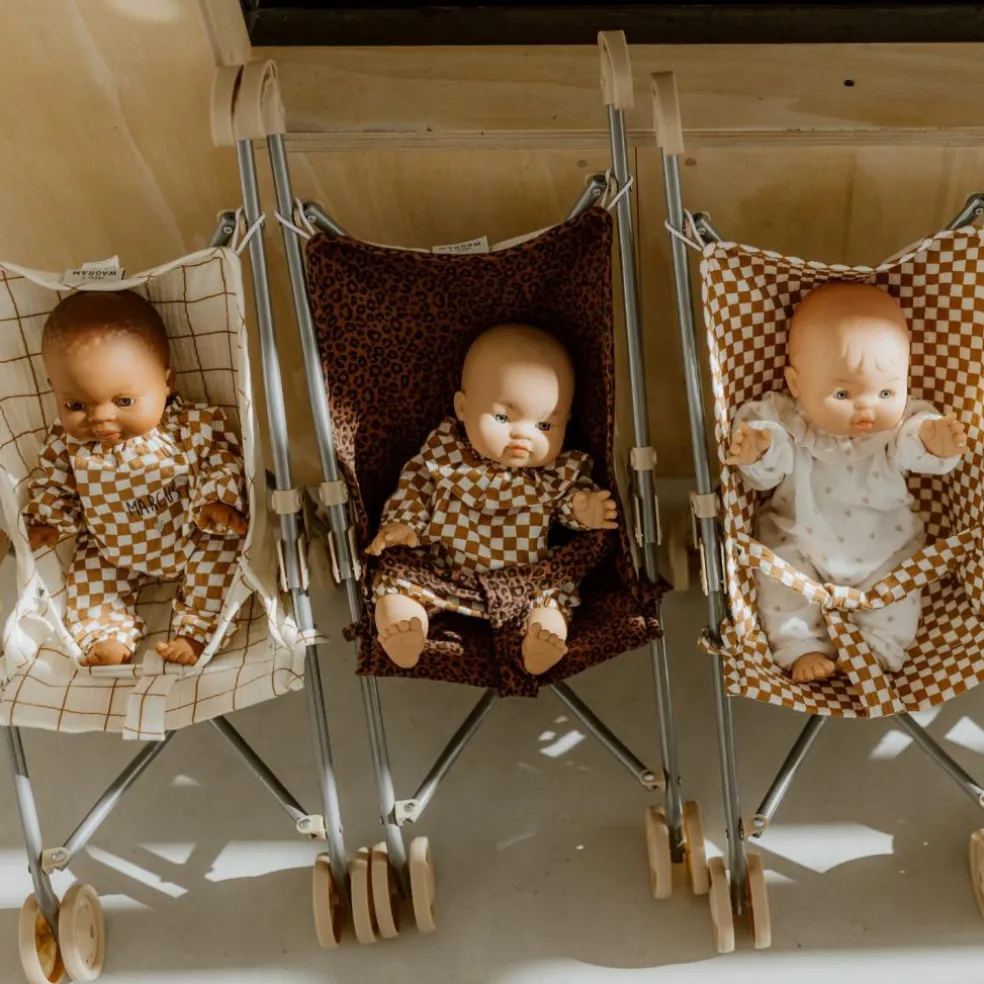 Poussette pour poupée Gaze Damier