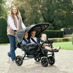 Poussette triplet noire