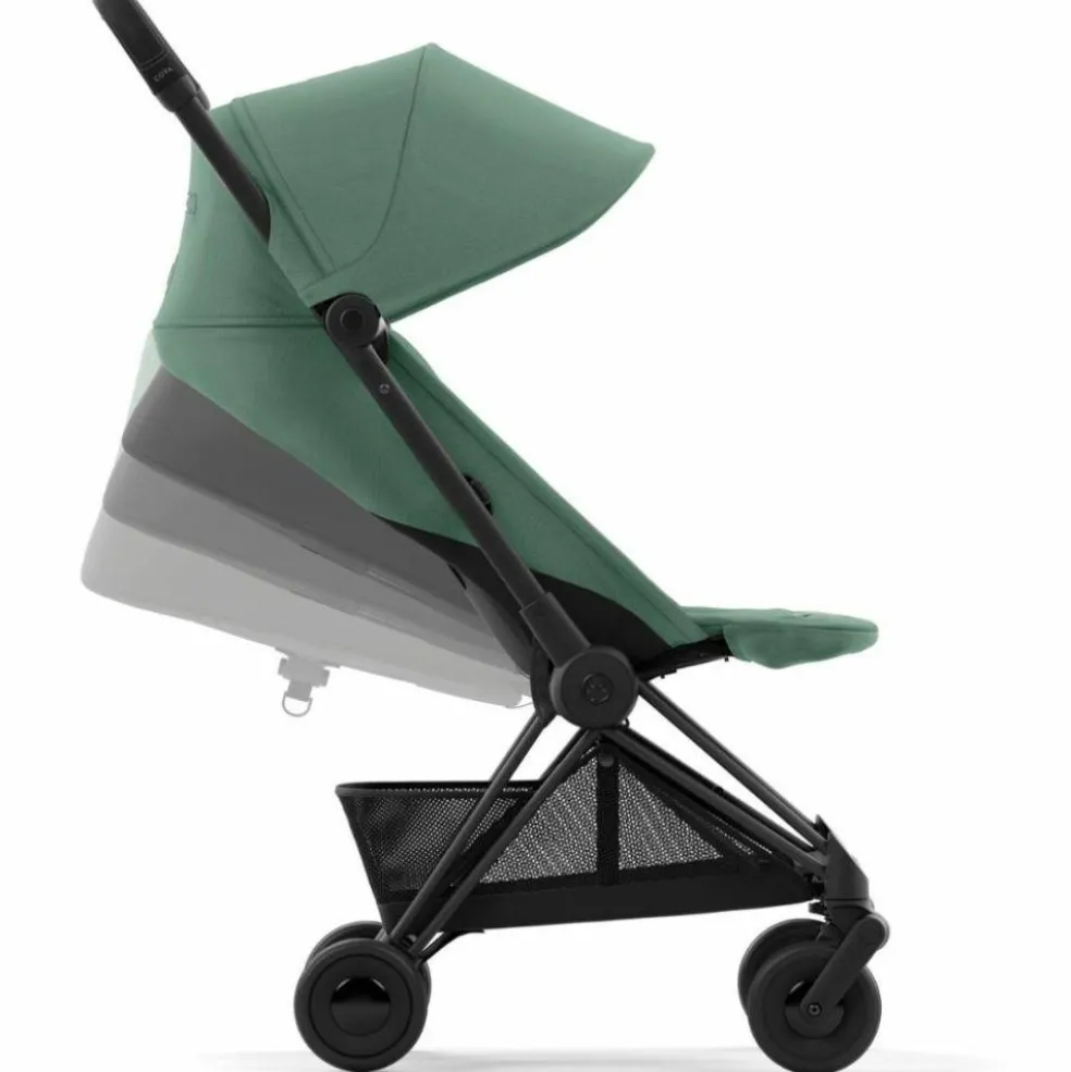 Poussette ultra-compacte COYA Matt Black Leaf Green