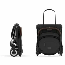 Poussette ultra-compacte COYA châssis Chrome Sepia Black