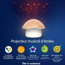 Projecteur d'étoiles Champignon rose