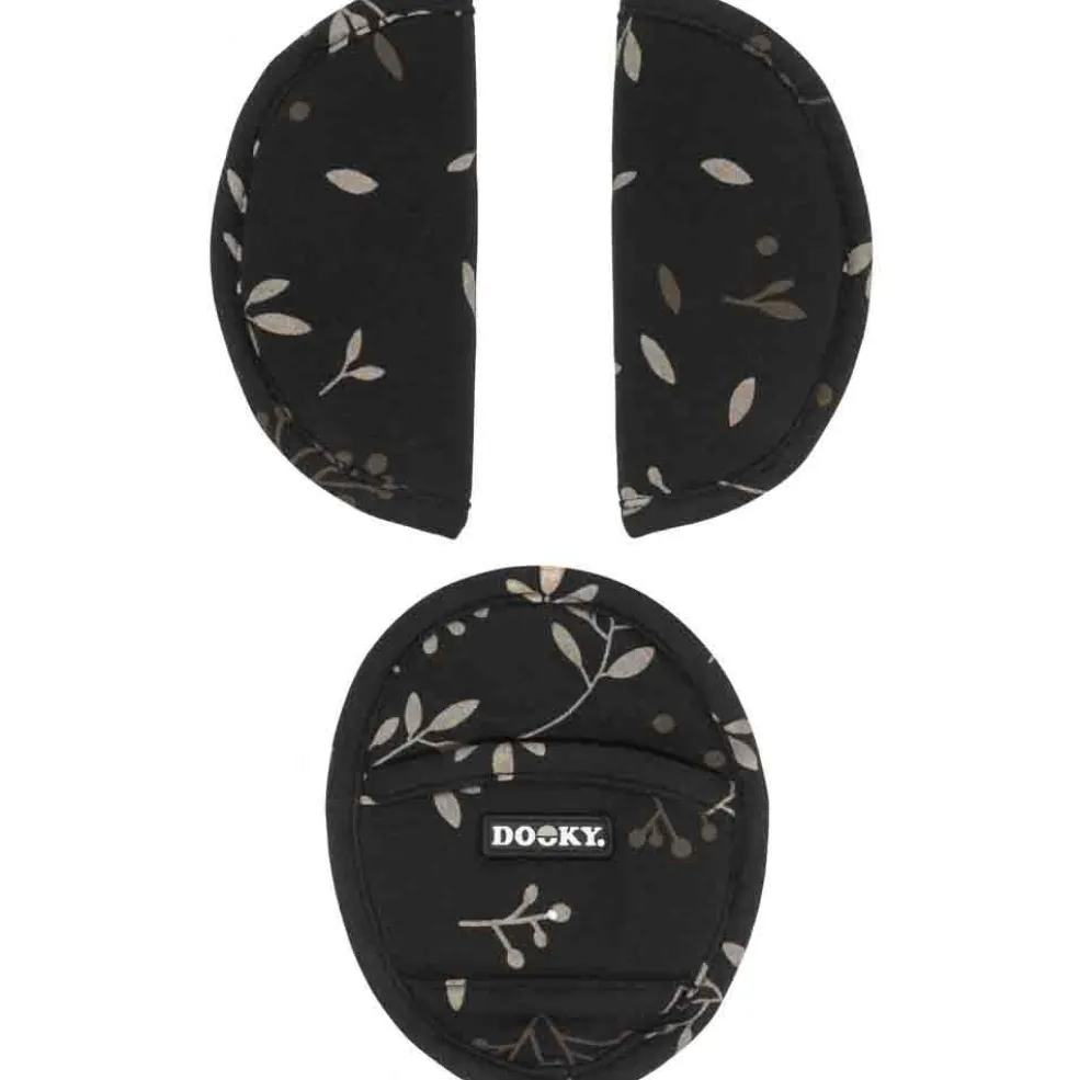 Protection pour sangles de siège auto universel Romantic Leaves Noir