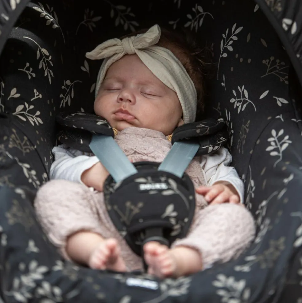 Protection pour sangles de siège auto universel Romantic Leaves Noir