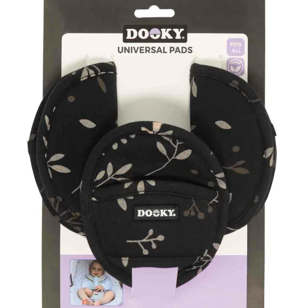 Protection pour sangles de siège auto universel Romantic Leaves Noir