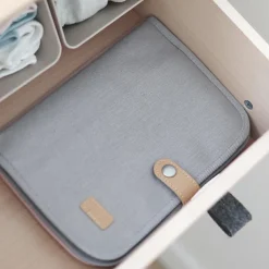 Protège carnet de santé Canvas gris perle