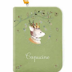 Protège carnet de santé daim couronne (personnalisable)
