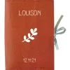 Protège carnet de santé en lin Terracotta (personnalisable)
