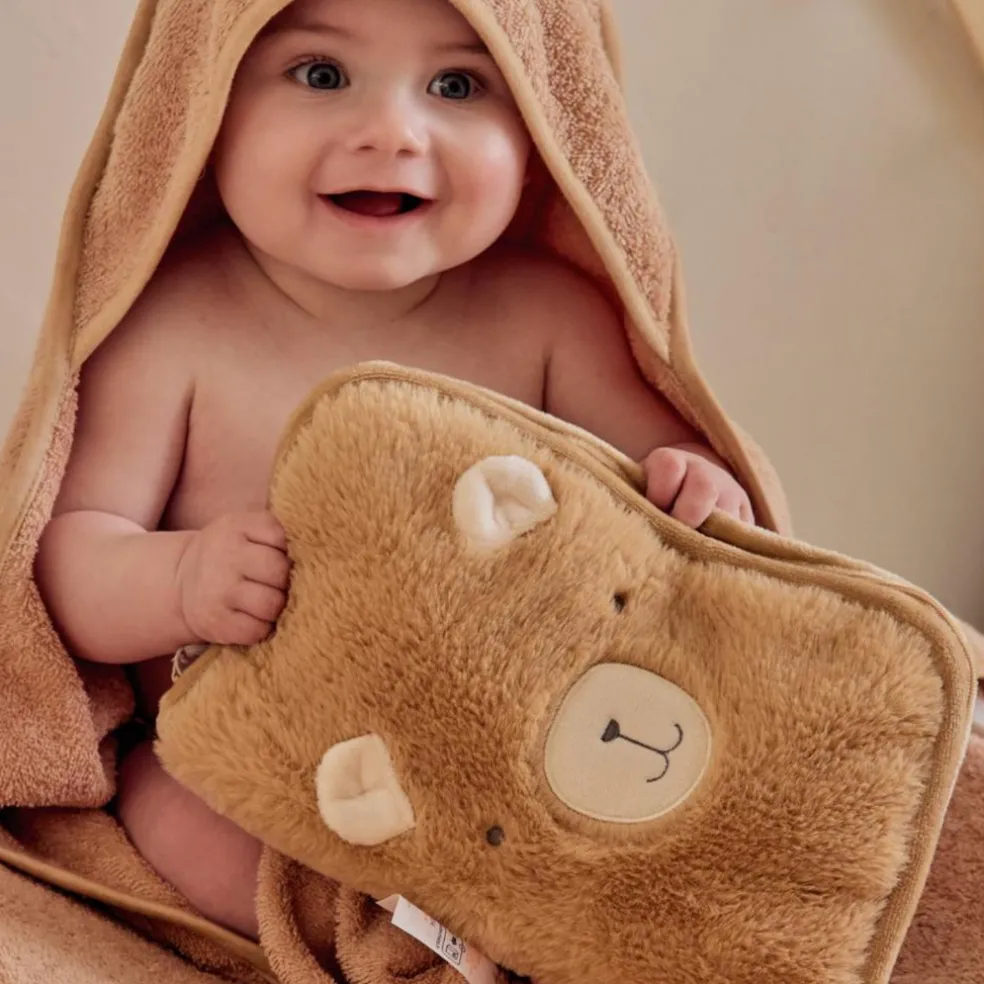 Protège carnet de santé fausse fourrure camel Lily