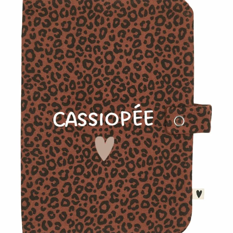 Protège carnet de santé Gaze Léopard Marron (personnalisable)