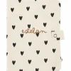 Protège carnet de santé Gaze Coeurs Ecru (personnalisable)