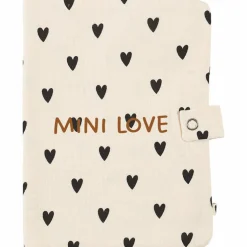 Protège carnet de santé Gaze Coeurs Ecru (personnalisable)