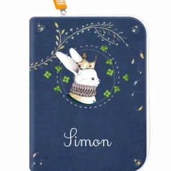 Protège carnet de santé lapin couronne (personnalisable)