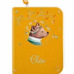 Protège carnet de santé ours aux fleurs (personnalisable)