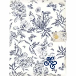 Protège carnet de santé Toile de Jouy bleu