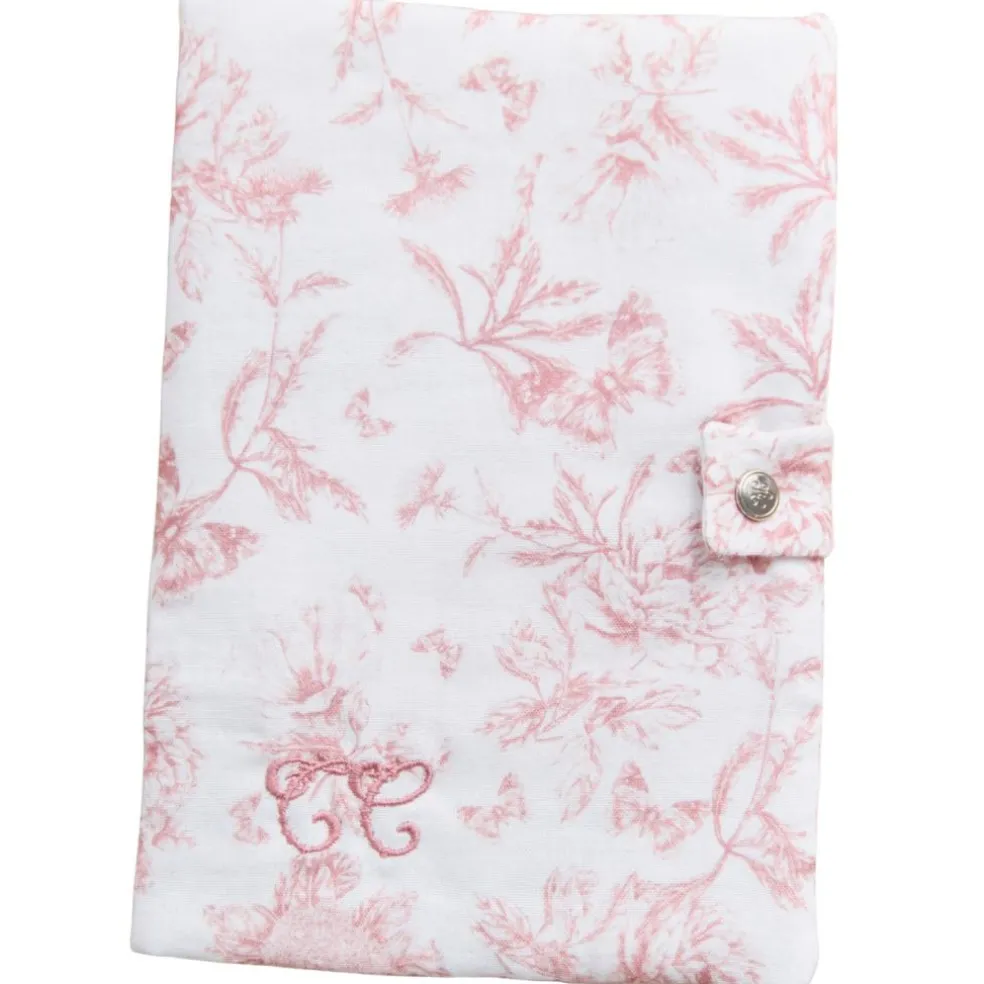 Protège carnet de santé Toile de Jouy rose