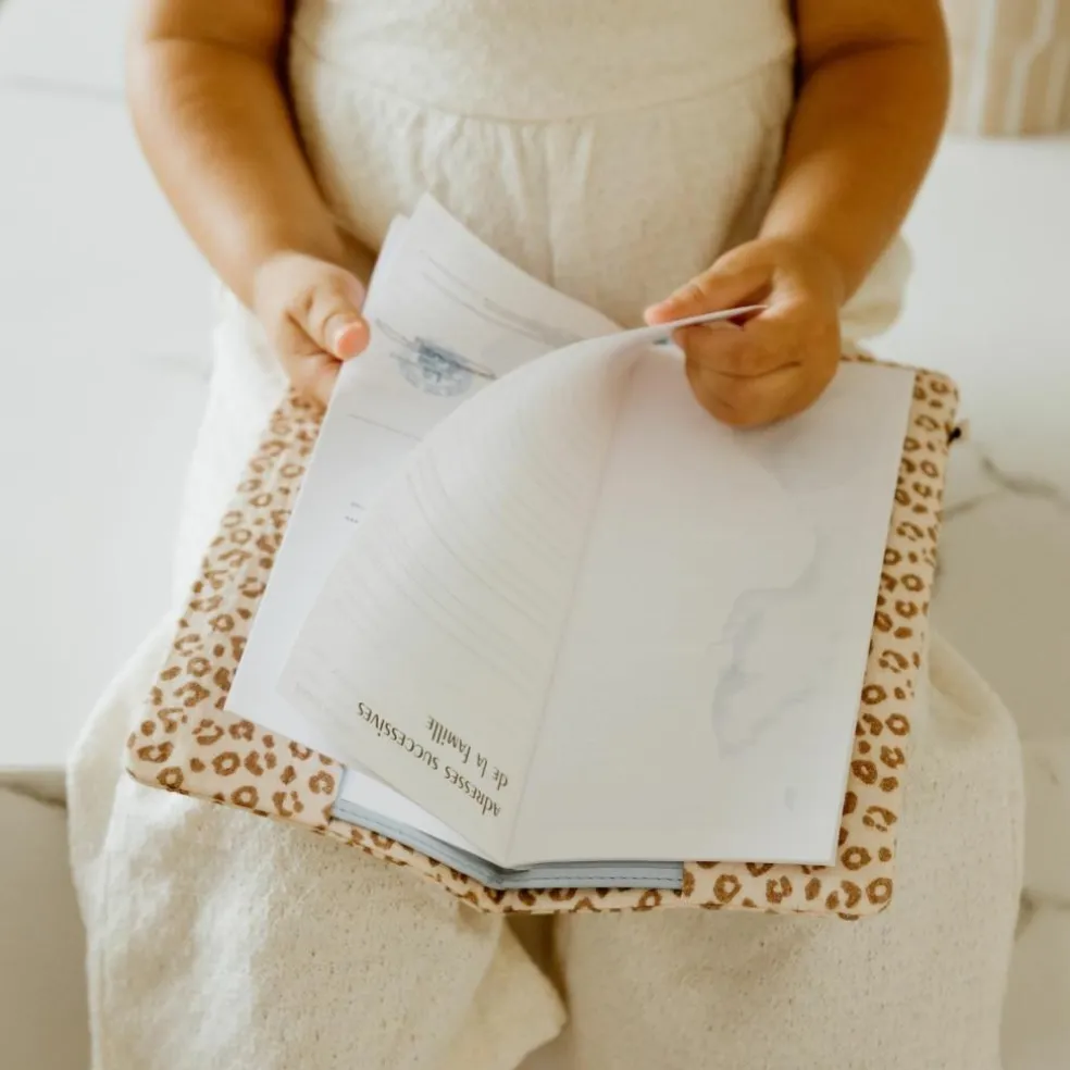 Protège livret de famille Gaze Léopard (personnalisable)