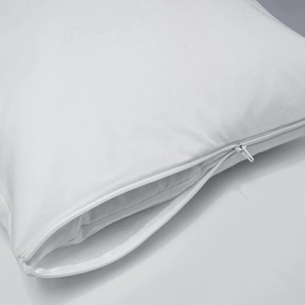 Protège oreiller imperméable en coton bio blanc (60 x 60 cm)