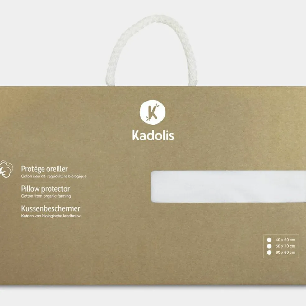 Protège oreiller imperméable en coton bio blanc (60 x 60 cm)