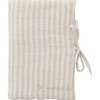 Protège-carnet de santé gaze de coton beige rayé galet
