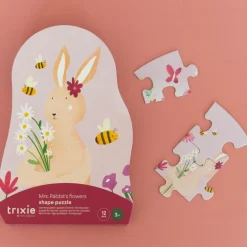 Puzzle à forme les fleurs de Mrs. Rabbit (12 pièces)