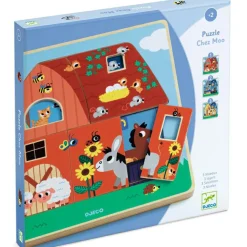 Puzzle en bois 3 niveaux Chez Moo
