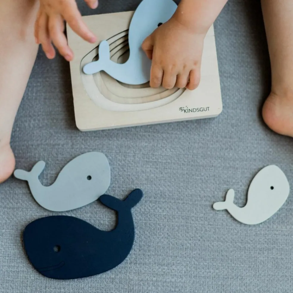 Puzzle en bois Baleine (6 pièces)