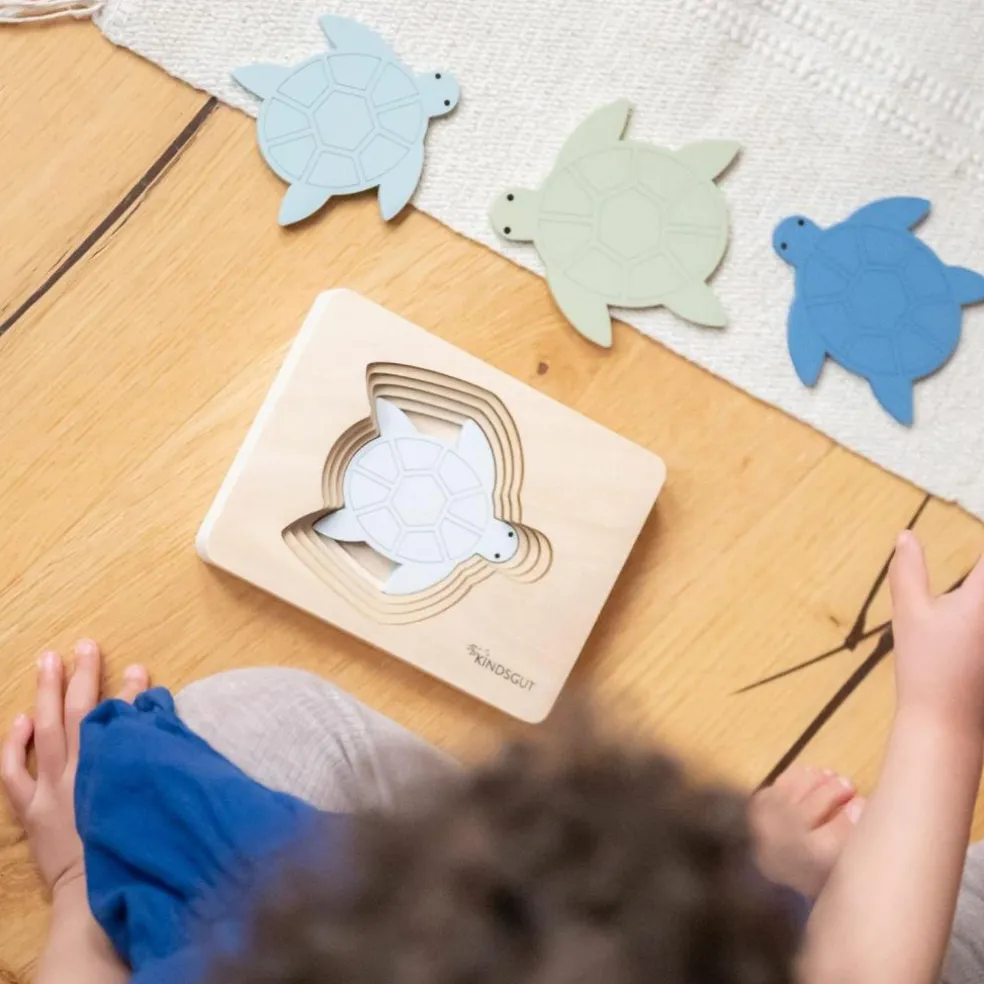 Puzzle en bois Tortue (6 pièces)