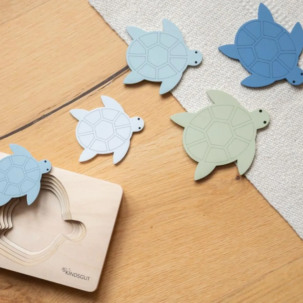 Puzzle en bois Tortue (6 pièces)